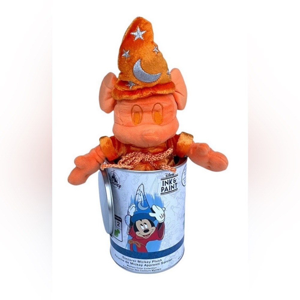 Disney Ink and Paint Series 2 Orange Sorcerer Mickey Mouse Plush